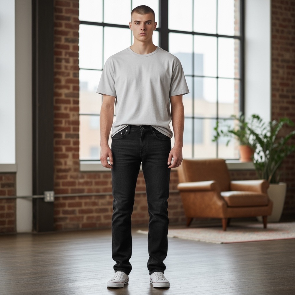 Everlane Mens Black Slim Fit Dark Wash Denim Skinny Leg Jeans nwt